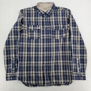 Vans Plaid Button Up Shirt Mens Size Medium Blue